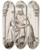 Triptych art skateboard deck of Antoni Glaser Scheibenriss Mit Der Hl Anna Selbdritt by Antoni Glaser (1480-8515)