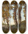 Triptych art skateboard deck of Henrijoseph Harpignies Arbres Au Bord De La Loire by Henri Joseph Harpignies (1819-1916)
