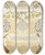 Triptych art skateboard deck of Joris Hoefnagel Insects Basil Thyme And Land Snails by Joris Hoefnagel (1542-1600)