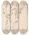 Triptych art skateboard deck of Louis Antoine Cusin Herbier De La Flore Franaise Pl0624 by Louis Antoine Cusin (1824-1901)