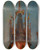 Triptych art skateboard deck of Jan Stanislawski Spire Of The Tower Of St Marys Church In Krakow by Jan Stanislawski (1860-1907)