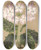 Triptych art skateboard deck of Charles Antoine Lemaire Primula Cortusoides Var Grandiflora by Charles Antoine Lemaire (1800-1871)