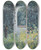 Triptych art skateboard deck of Ernst Schiess Woman In A Rose Garden by Ernst Schiess (1872-1919)