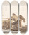Triptych art skateboard deck of Francisco De Goya Men Hunting Birds Using A Decoy by Francisco de Goya (1746-1828)