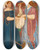 Triptych art skateboard deck of Dante Gabriel Rossetti The Bower Garden by Dante Gabriel Rossetti (1828-1882)
