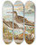 Triptych art skateboard deck of Johann Friedrich Naumann Totanus Totanus Totanus Stagnatilis Bechst_2 by Johann Friedrich Naumann (1780-1857)