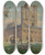 Triptych art skateboard deck of Maurice Chabas Le Donjon by Maurice Chabas (1862-1947)