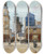 Triptych art skateboard deck of Pauljosephvictor Dargaud La Statue De La Libert De Bartholdi Dans Latelier Du Fondeur Gaget Rue De Chazelles by Paul-Joseph-Victor Dargaud (1873-1921)