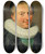 Triptych art skateboard deck of Philippe De Champaigne Portrait Of Claude De Bullion 15691640 by Philippe De Champaigne (1602-1674)