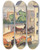 Triptych art skateboard deck of Zolo Palugyay Provincial Street by Zolo Palugyay (1898-1935)