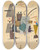 Triptych art skateboard deck of Wassily Kandinsky Gewrmtes Khl Warmed Cool_1 by Wassily Kandinsky (1866-1944)