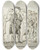 Triptych art skateboard deck of Thomas Rowlandson The Vicar Of Wakefield by Thomas Rowlandson (1756-1827)