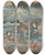 Triptych art skateboard deck of And Hiroshige Three Women And Waves by Ando Hiroshige (1797-1858)