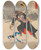 Triptych art skateboard deck of Kobayashi Kiyochika Captain Higuchi Company Commander In The Sixth Division From The Series Mirror Of Famous Army And Navy Men by Kobayashi Kiyochika (1847-1915)
