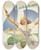 Triptych art skateboard deck of Gino Boccasile Cava Dei Tirreni by Gino Boccasile