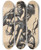 Triptych art skateboard deck of Jn Novk Woman Playing A Harp by Jan Novak (1921-1944)