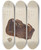 Triptych art skateboard deck of Manuel G Runyan Cartridge Box And Bullet by Manuel G Runyan