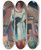 Triptych art skateboard deck of Zolo Palugyay Study Of A Village Girl In Front Of A Cottage by Zolo Palugyay (1898-1935)