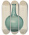 Triptych art skateboard deck of Vl Vance Bluegreen Flask_1 by V.L. Vance