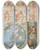 Triptych art skateboard deck of Maurice Pillard Verneuil Capucine 3 by Maurice Pillard Verneuil (1869-1942)