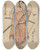 Triptych art skateboard deck of Toyokuni Utagawa Samurai In Lavender With Large White Hat by Toyokuni Utagawa (1769-1825)