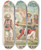 Triptych art skateboard deck of Jos Guadalupe Posada Biblioteca Del Nio Mexicano Glorias Del Pueblo El Hombre Curea by Jose Guadalupe Posada (1852-1913)