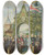 Triptych art skateboard deck of Andrzej Bronisaw Grabowski The Emperor Visiting The School Of Forestry by Andrzej Bronislaw Grabowski (1833-1886)