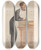Triptych art skateboard deck of Carlo Pellegrini Chancellors Of Exchequer A Scagliola Apollo Beach 22 August 1874 by Carlo Pellegrini (1839-1889)