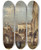 Triptych art skateboard deck of Francesco Guardi Architectural Fantasy With A Courtyard by Francesco Guardi (1712-1793)