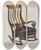 Triptych art skateboard deck of Florence Truelson Rocker With Black Horsehair Seat by Florence Truelson