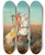 Triptych art skateboard deck of Alexander Von Bensa St George And The Dragon by Alexander Von Bensa (1820-1902)
