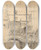 Triptych art skateboard deck of Paul Huet Le Gros Horloge Et La Fontaine Darthuse Rouen by Paul Huet (1803-1869)
