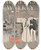 Triptych art skateboard deck of Edward Penfield Man And Woman Sit In A Crowded Caf Looking Over A Crowd With The Man Pointing With A Cane by Edward Penfield (1866-1925)