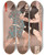 Triptych art skateboard deck of Tsukioka Yoshitoshi Nomi No Sukune Wrestling With Taima No Kehaya by Tsukioka Yoshitoshi (1839-1892)