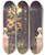 Triptych art skateboard deck of Maxfield Parrish The Sugarplum Tree by Maxfield Parrish (1870-1966)