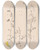 Triptych art skateboard deck of Louis Antoine Cusin Herbier De La Flore Franaise Pl0266 by Louis Antoine Cusin (1824-1901)