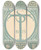 Triptych art skateboard deck of Richard Nicolas Roland Holst Ex Libris Van Tellegenstoop by Richard Nicolaus Roland Holst (1868-1938)