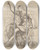Triptych art skateboard deck of Salvator Rosa Two Soldiers One With His Hand Raised Pointing Toward The Left by Salvator Rosa (1615-1673)