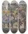 Triptych art skateboard deck of Isaac Israls A Man With Three Girls On A Bench In The Oosterpark In Amsterdam by Isaac Israels (1865-1934)