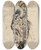Triptych art skateboard deck of Frdric Houbron Clown Dans La Rue Un Jour De Mardigras by Frederic Houbron (1851-1908)