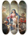 Triptych art skateboard deck of Vicente Lpez Portaa Virgin With St Francis And St Dominic by Vicente Lopez Portana (1772-1850)
