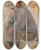 Triptych art skateboard deck of Tadeusz Makowski Sitting Fisherman With A Pipe by Tadeusz Makowski (1882-1932)