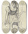 Triptych art skateboard deck of Otto Scholderer Kniende Vor Einer Kiste Aus Der Vorbereitung Zum Kostmball_1 by Otto Scholderer (1834-1902)