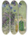 Triptych art skateboard deck of Gerda Wegener Still Life With Blue Flowers And Two Bottles On A Table by Gerda Wegener (1886-1940)