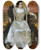 Triptych art skateboard deck of Franois Flameng Portrait De Mme Gaston Menier by Francois Flameng (1856-1923)