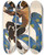 Triptych art skateboard deck of Lon Bakst Ensemble De 2 Ouvrages Consacrs Lartiste by Leon Bakst (1866-1924)
