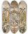 Triptych art skateboard deck of Alexandre De Riquer Alfons Xiii by Alexandre de Riquer (1856-1920)
