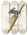 Triptych art skateboard deck of John James Audubon Pine Creeping Warbler by John James Audubon (1785-1851)