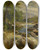 Triptych art skateboard deck of Peder Mrk Mnsted A Fast Flowing River by Peder Mork Monsted (1859-1941)
