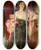 Triptych art skateboard deck of John Singer Sargent Lady Helen Vincent Viscountess Dabernon by John Singer Sargent (1856-1925)